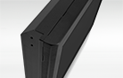Alumium front bezel w/hairline pattern